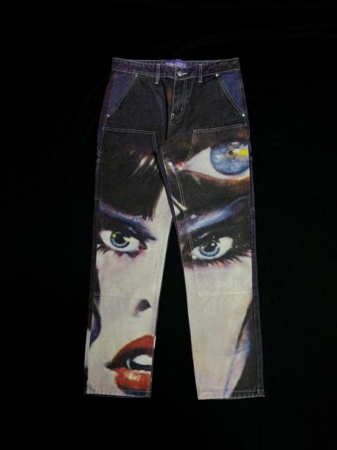 Japanese Brand - Rare Don Carta Third Eye Print Double Knee Workpants 32