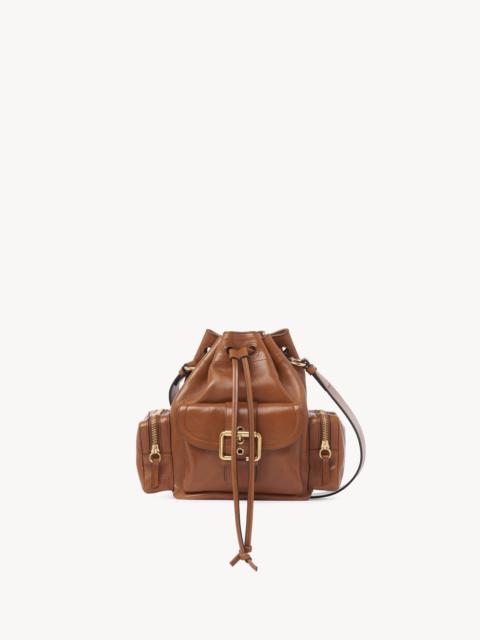 CAMERA BUCKET BAG IN SHINY LEATHER