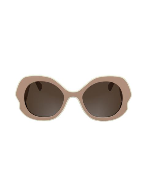 Longchamp Longchamp 52mm Oval Sunglasses in Nude at Nordstrom