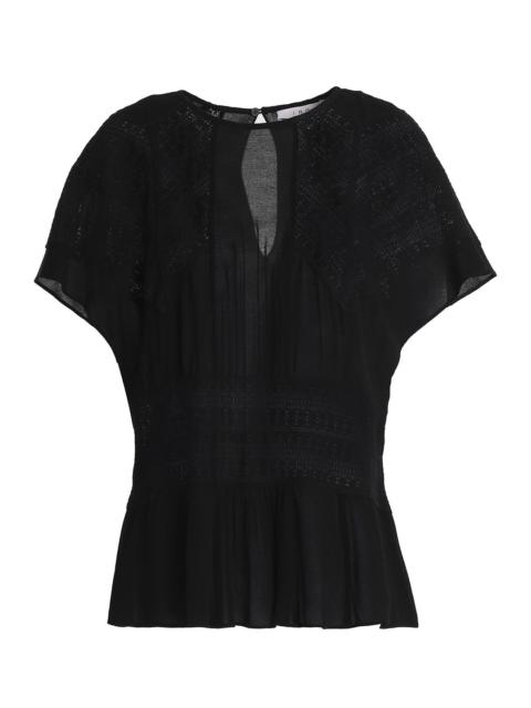 Other Designers Tamya lace-paneled crepon top