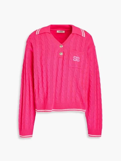 Sandro Cable-knit wool and cashmere-blend sweater