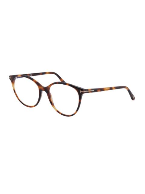 TOM FORD Tom Ford Ladies Black Round Eyeglass Frames FT5742-B 053