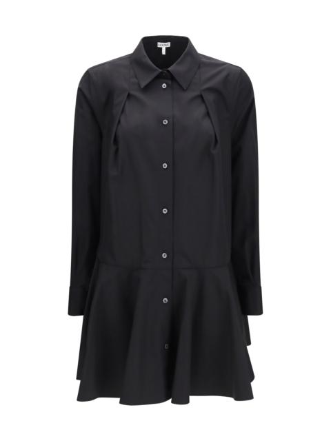 Loewe Loewe Cotton Shirt Dress Black Women