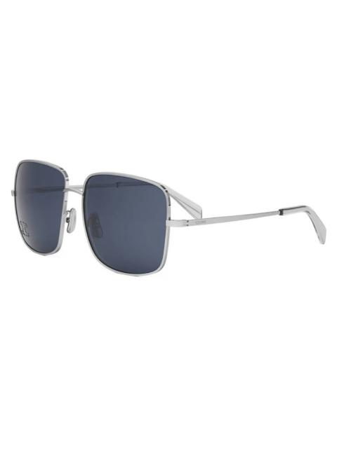 CELINE Celine Rhinestone Triomphe Blue Square Ladies Sunglasses CL40284U 16V 59