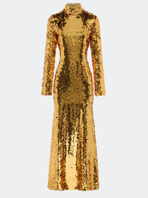 SIMONMILLER Sculpty Sequin Dress In Star Gold