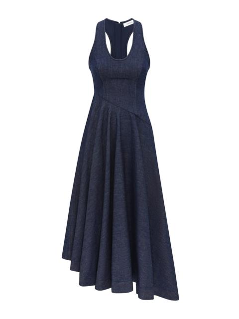 Zimmermann DENIM SCOOP NECK MIDI DRESS