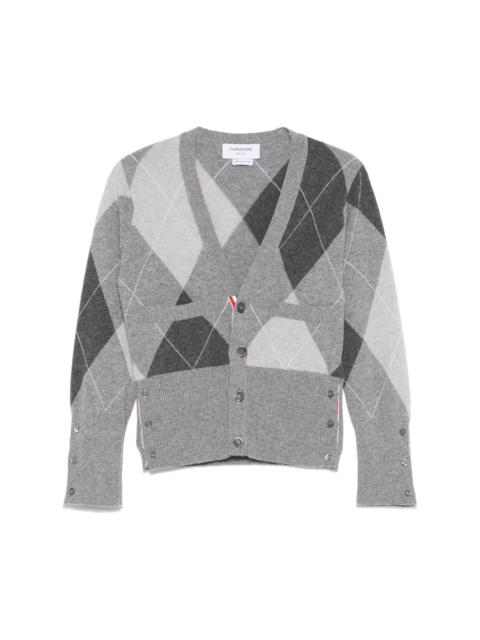Thom Browne argyle-pattern cashmere cardigan