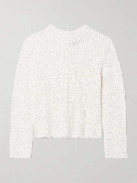 Gibson crocheted cotton top Ivory