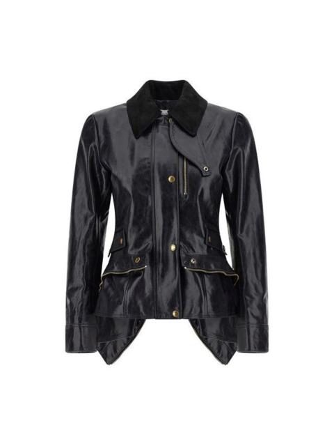 Alexander McQueen ALEXANDER MCQUEEN $6800 Midnight Blue Leather Jacket New & A