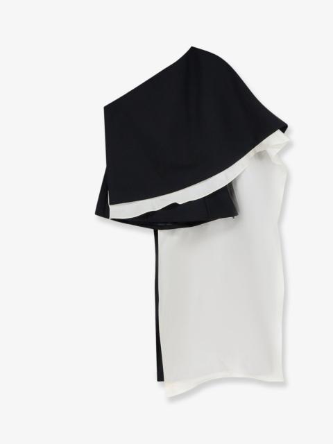 RÓHE Rohe Wool Blend Top with Silk Inserts Black