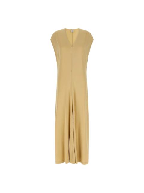 TOTEME TOTEME Beige V-Neck Maxi Dress New & Authentic (Women's size
