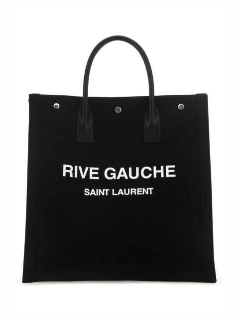 SAINT LAURENT Saint Laurent Men Black Canvas Rive Gauche Shopping Bag
