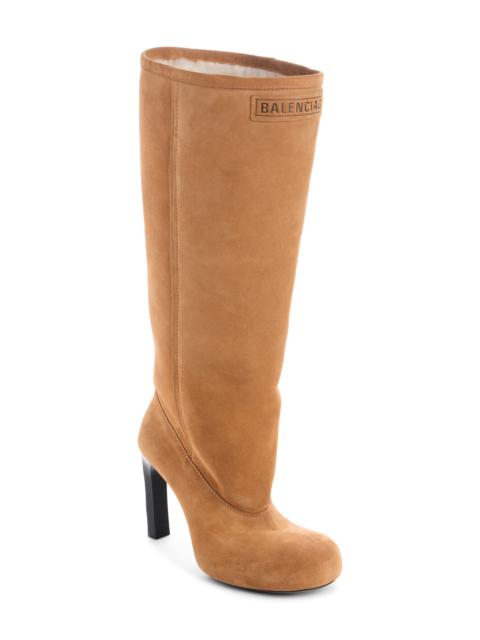 BALENCIAGA Balenciaga Fargo Knee High Boot in Brown/Silver at Nordstrom