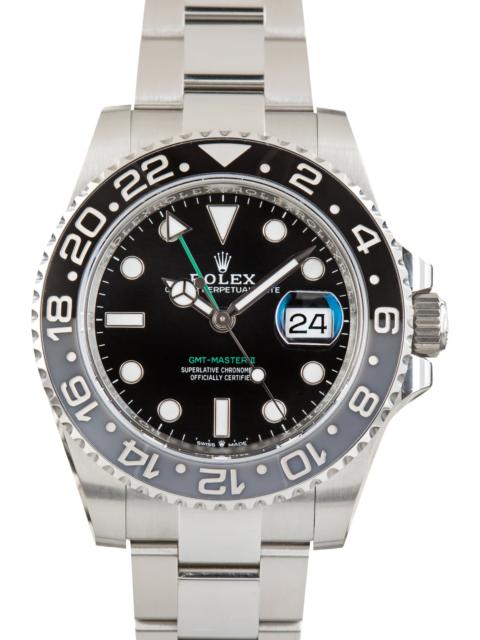 ROLEX Pre-Owned Stainless Steel Rolex GMT-Master II Bruce Wayne Ref 126710GRNR