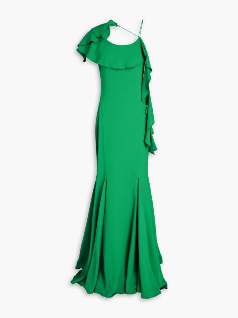 Oscar de la Renta Ruffled cady gown