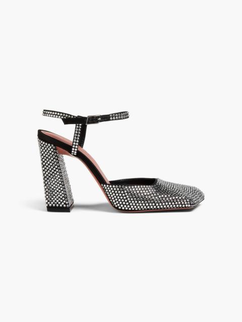 Amina Muaddi Charlotte crystal-embellished satin pumps