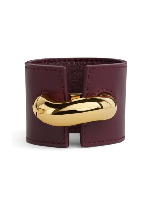 Alaïa Pierced Leather Cuff red