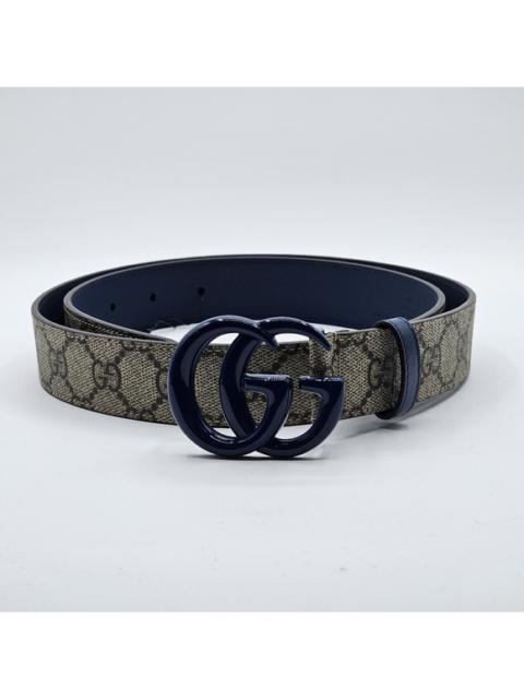 Gucci GG Supreme Thin Brown Blue Belt Size 70 28 411924