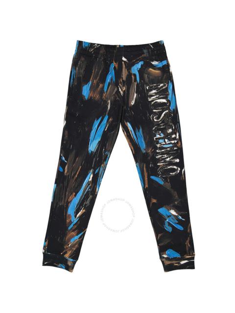 Moschino Moschino Men's Brown Painted Logo Cotton-jersey Trousers