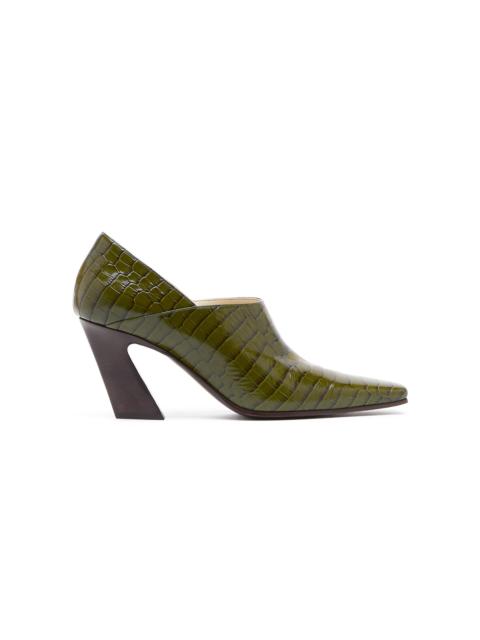 Bottega Veneta Croc-Effect Leather Loafer Pumps green