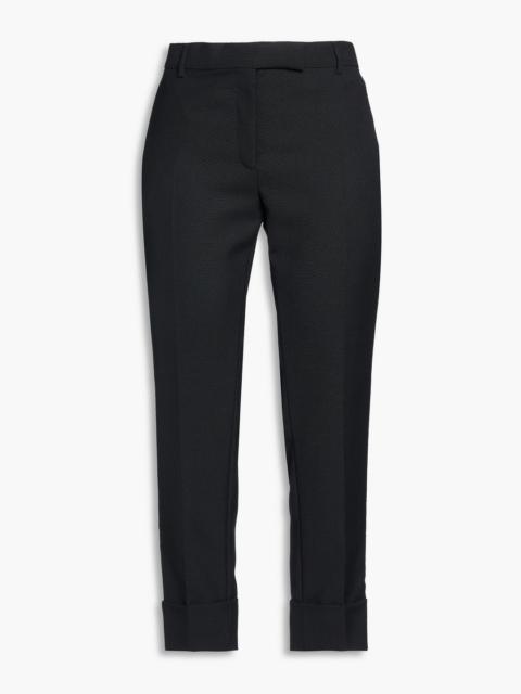 Thom Browne Cropped grain de poudre wool slim-leg pants
