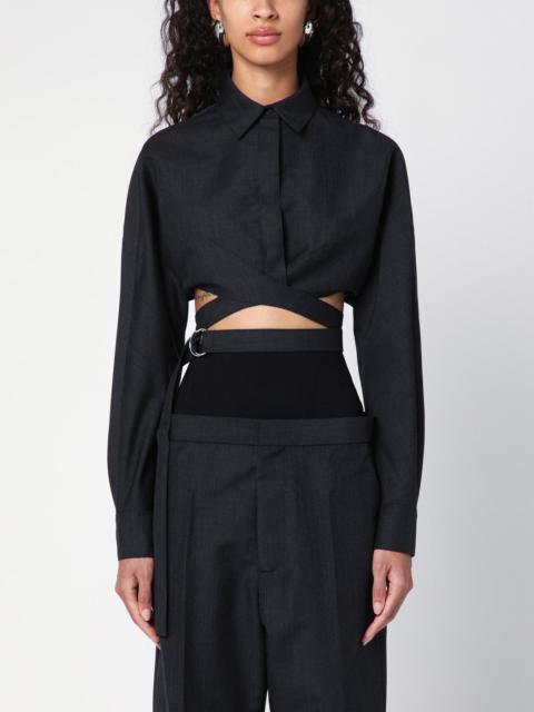 Alaïa Dark grey cotton crossover shirt