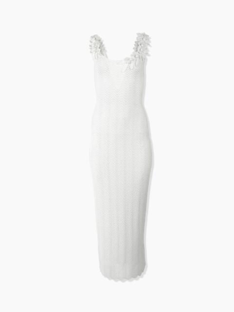 CAROLINA HERRERA Sleeveless Midi Dress with Crocheted Straps