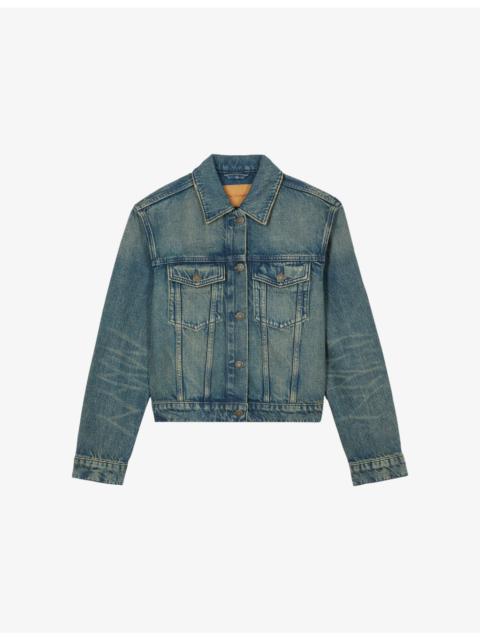 The Kooples Short Patch-Pocket Denim Jacket