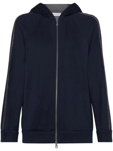 Brunello Cucinelli Hooded Sweatshirt With `Precious` Stripe