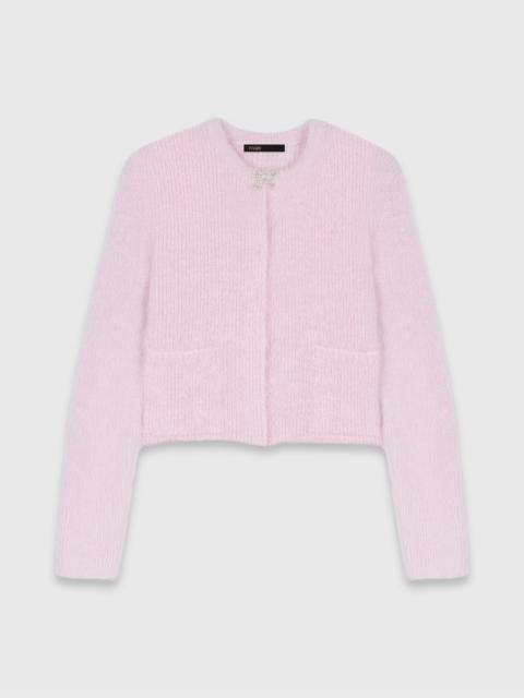 maje Jewelled bow cardigan