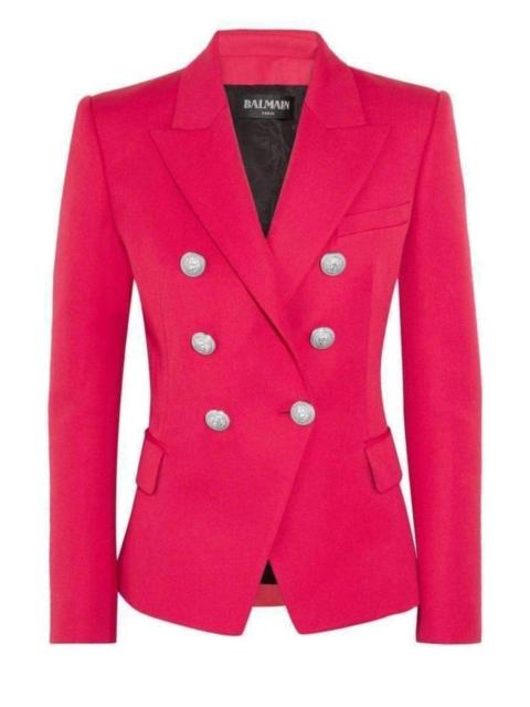 Balmain Double Breasted Red Wool Blazer