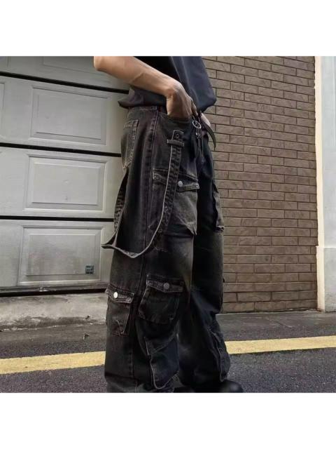 Other Designers Japanese Brand - Junna Vintage Style High Street Hip Hop Multi-Pocket Jeans