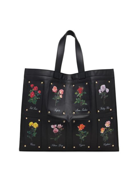 ERNEST W. BAKER Black Patched Rose Shopper Tote