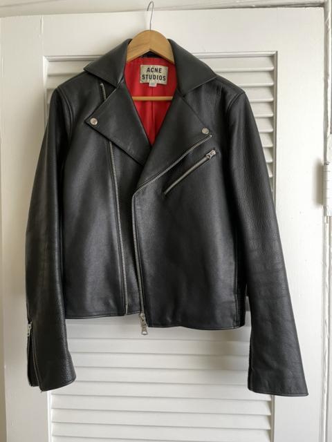 Acne Studios Acne Gibson Leather and Suede Biker Jacket Black Size 46