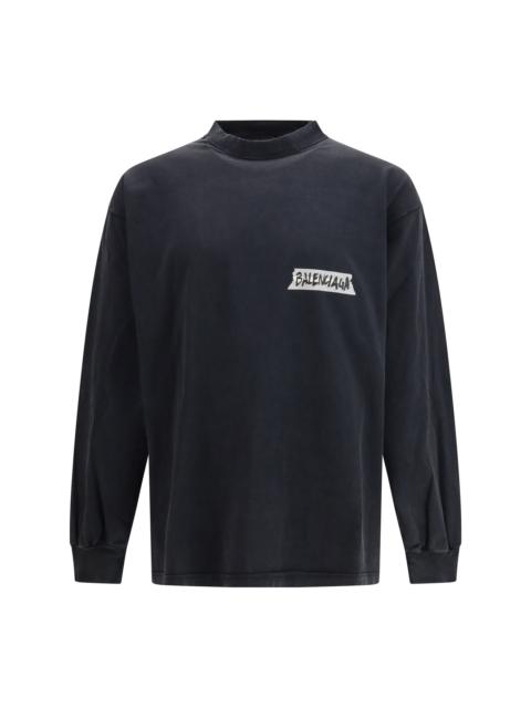 BALENCIAGA Balenciaga Men Long-Sleeve Masking Tape T-Shirt