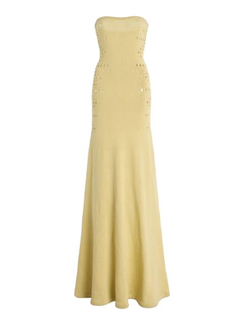 diotima Mavis Cutout Spesso Knit Maxi Dress yellow