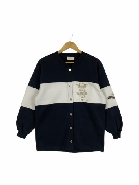Other Designers Vintage - VINTAGE SILVIO VALENTINO ITALY BIG LOGO FULLY BUTTON SWEATER
