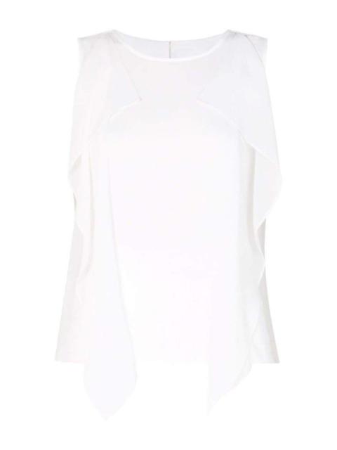 Other Designers Ivorie Sleeveless Ruffle Top
