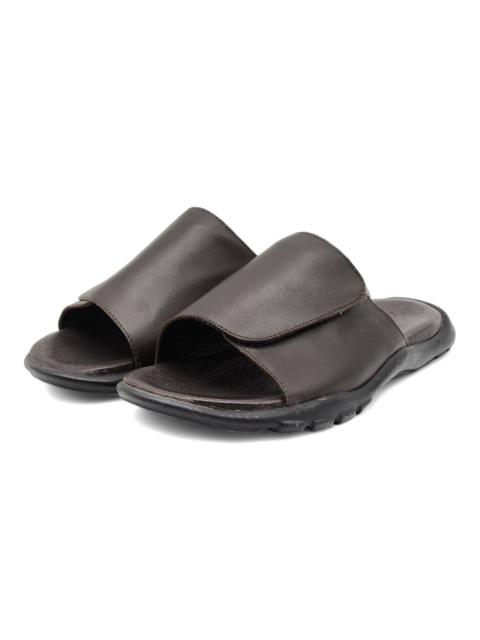 ZEGNA Men's Leather Slides Sandals in Brown $950 12US