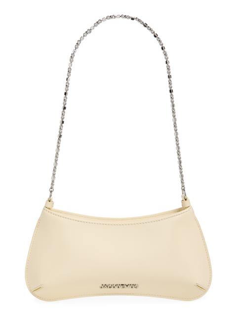 JACQUEMUS Jacquemus Le Petit Bisou Chaine Patent Shoulder Bag in Light Ivory 115 at Nordstrom