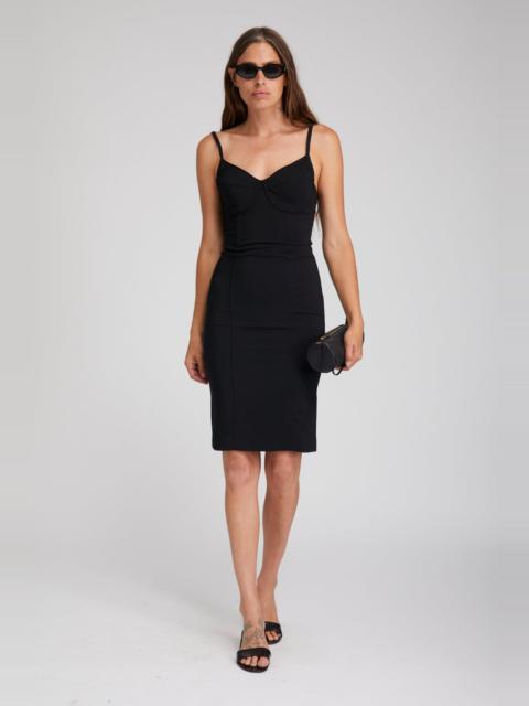 SPRWMN BLACK CREPE BUSTIER DRESS