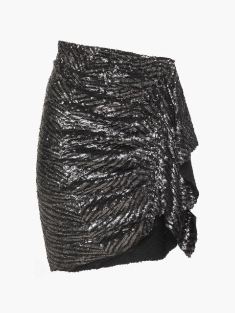 Other Designers Aria draped sequined woven mini skirt