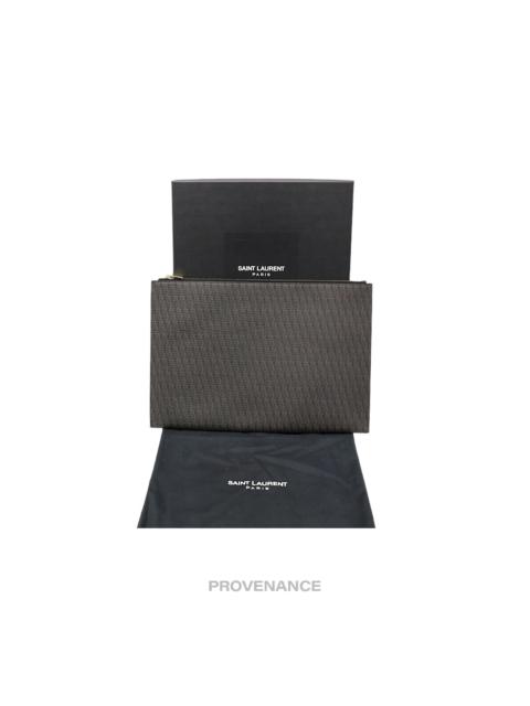 SAINT LAURENT Saint Laurent Paris SLP Zip Pouch - YSL Monogram Brown ...