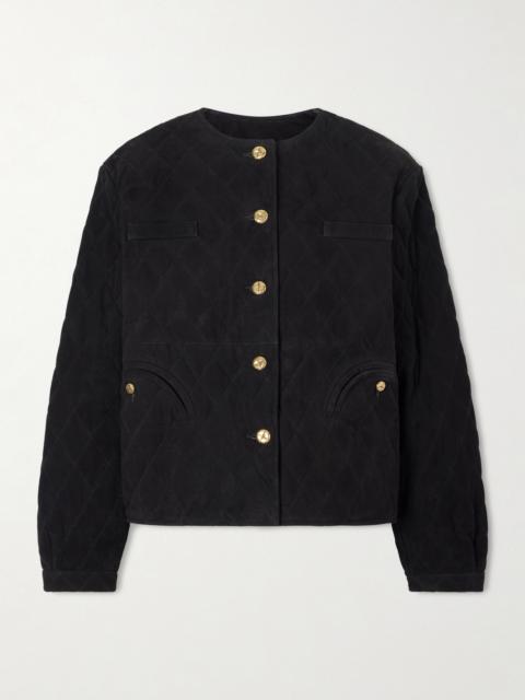 BLAZÉ MILANO Gliss Cropped Quilted Suede Jacket