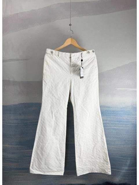 Louis Vuitton Louis Vuitton White Flared Trousers with All-Over Embroidery