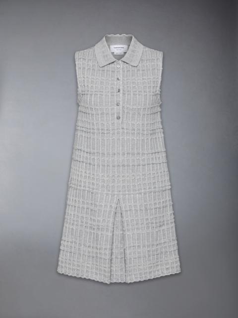 Thom Browne SEERSUCKER KNIT TWEED JACQUARD POLO MINI DRESS