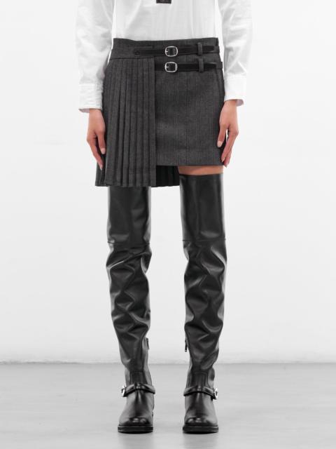 COPERNI Gray Check Pleated Uniform Skirt