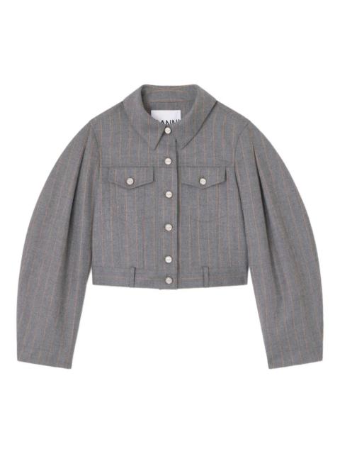 GANNI Brushed Wool Stripe Jacket