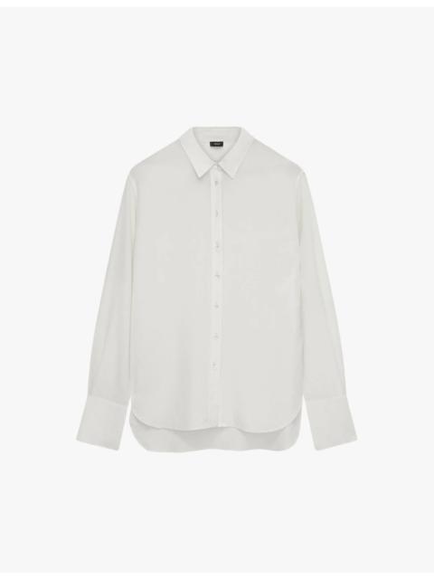 JOSEPH Joe curved-hem relaxed-fit silk shirt