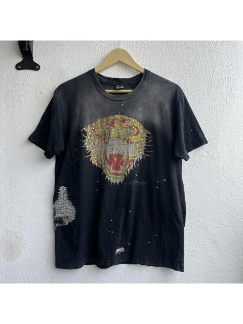 Faded Distressed Style Don Ed Hardy Tiger Printed TShirt